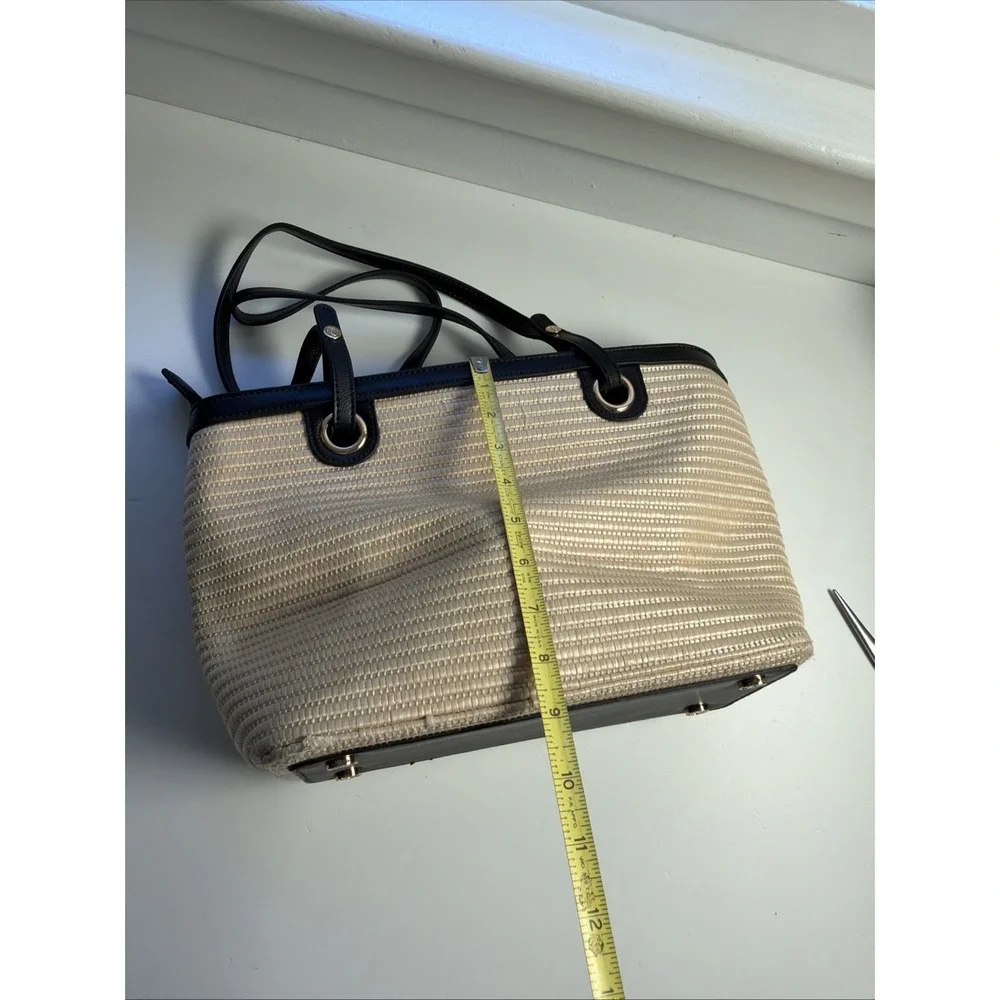 Spartina‎ 449  Off White Straw Black Leather Handbag Matching